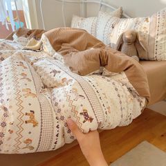 4Pcs PreCloud Linen | Set Đũi Xu Kem Style trẻ trung hiện đại | ID 4PCSPRECLOUD59