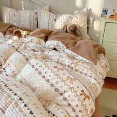 4Pcs PreCloud Linen | Set Đũi Xu Kem Style trẻ trung hiện đại | ID 4PCSPRECLOUD59