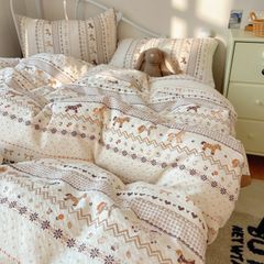4Pcs PreCloud Linen | Set Đũi Xu Kem Style trẻ trung hiện đại | ID 4PCSPRECLOUD59