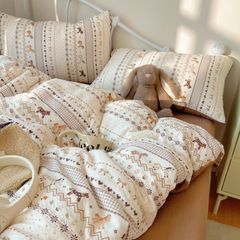 4Pcs PreCloud Linen | Set Đũi Xu Kem Style trẻ trung hiện đại | ID 4PCSPRECLOUD59