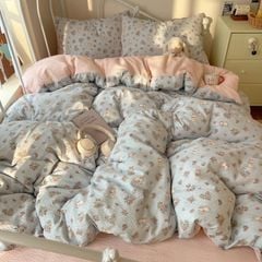 4Pcs PreCloud Linen | Set Đũi Xu Kem Style trẻ trung hiện đại | ID 4PCSPRECLOUD61
