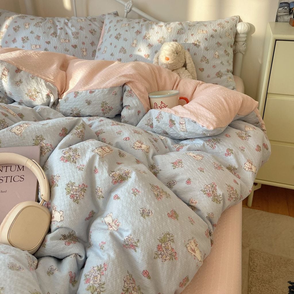4Pcs PreCloud Linen | Set Đũi Xu Kem Style trẻ trung hiện đại | ID 4PCSPRECLOUD61