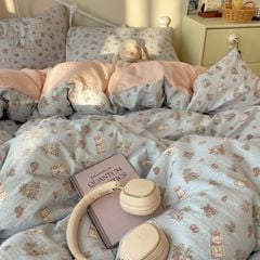 4Pcs PreCloud Linen | Set Đũi Xu Kem Style trẻ trung hiện đại | ID 4PCSPRECLOUD61
