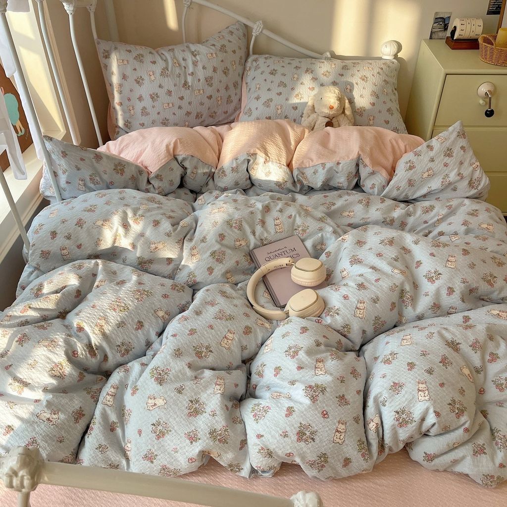 4Pcs PreCloud Linen | Set Đũi Xu Kem Style trẻ trung hiện đại | ID 4PCSPRECLOUD61
