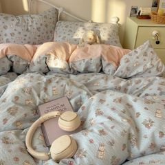 4Pcs PreCloud Linen | Set Đũi Xu Kem Style trẻ trung hiện đại | ID 4PCSPRECLOUD61