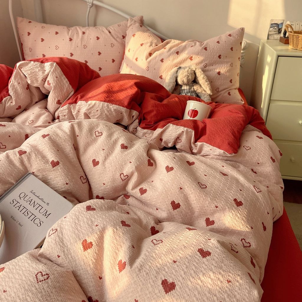 4Pcs PreCloud Linen | Set Đũi Xu Kem Style trẻ trung hiện đại | ID 4PCSPRECLOUD62