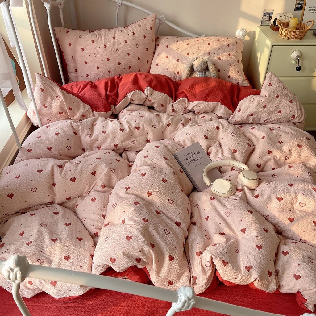 4Pcs PreCloud Linen | Set Đũi Xu Kem Style trẻ trung hiện đại | ID 4PCSPRECLOUD62