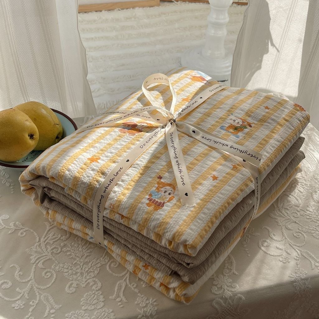 4Pcs PreCloud Linen | Set Đũi Xu Kem Style trẻ trung hiện đại | ID 4PCSPRECLOUD63