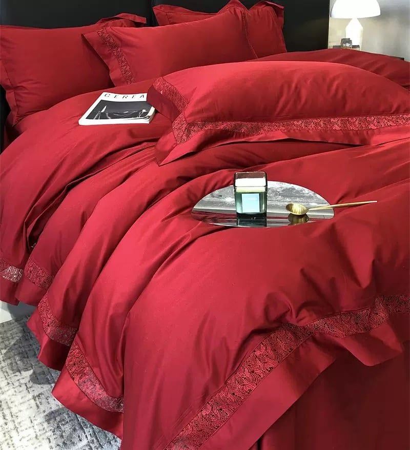 Grace – Đỏ Đậm (Grande Rouge) Wedding Bedset