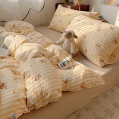 4Pcs PreCloud Linen | Set Đũi Xu Kem Style trẻ trung hiện đại | ID 4PCSPRECLOUD63