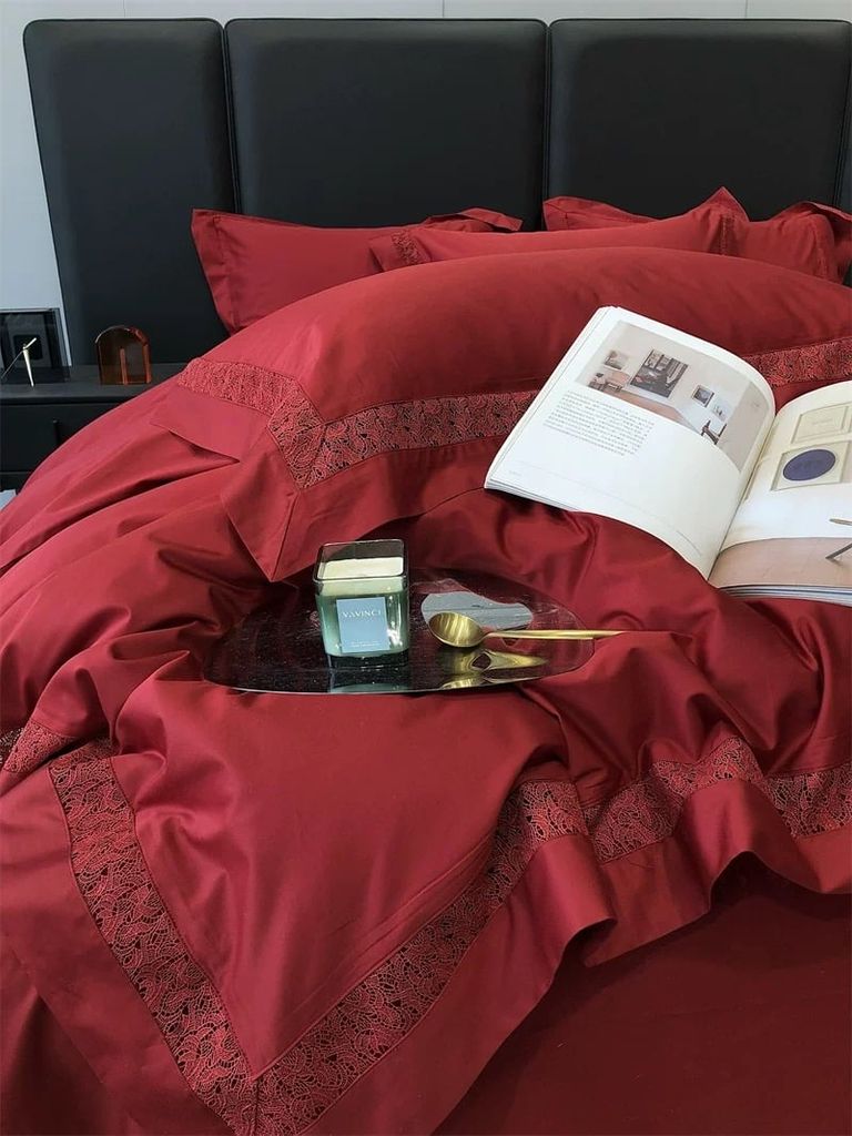 Grace – Đỏ Đậm (Grande Rouge) Wedding Bedset