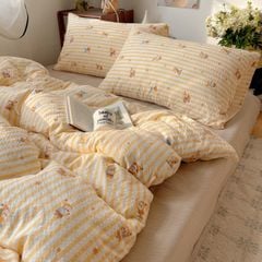 4Pcs PreCloud Linen | Set Đũi Xu Kem Style trẻ trung hiện đại | ID 4PCSPRECLOUD63