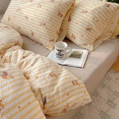 4Pcs PreCloud Linen | Set Đũi Xu Kem Style trẻ trung hiện đại | ID 4PCSPRECLOUD63