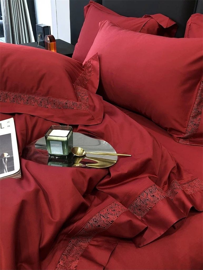 Grace – Đỏ Đậm (Grande Rouge) Wedding Bedset