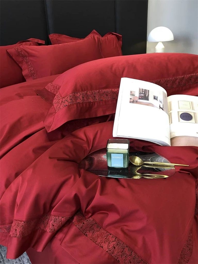 Grace – Đỏ Đậm (Grande Rouge) Wedding Bedset