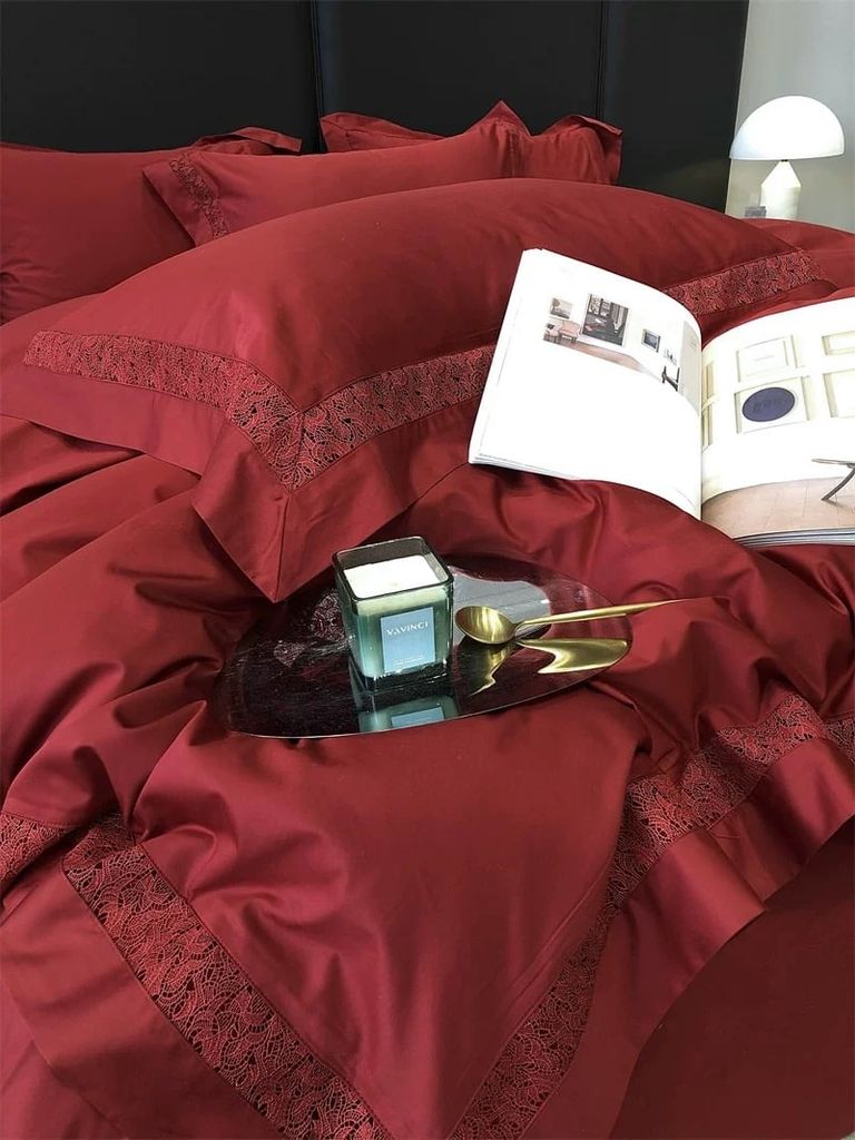 Grace – Đỏ Đậm (Grande Rouge) Wedding Bedset