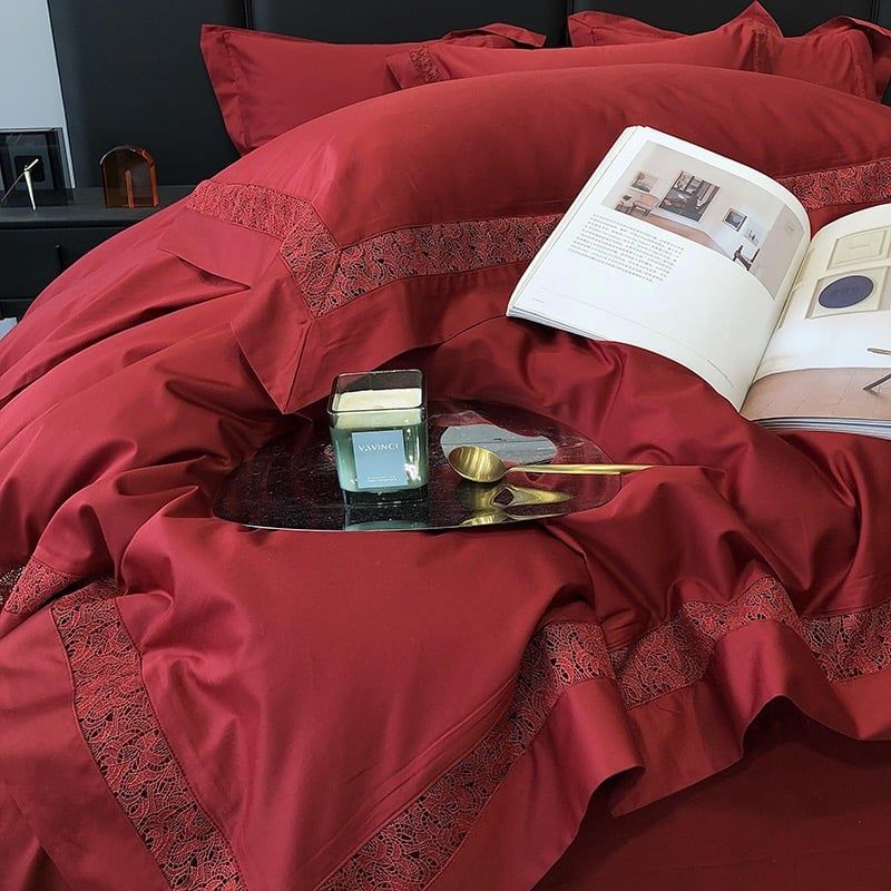 Grace – Đỏ Đậm (Grande Rouge) Wedding Bedset