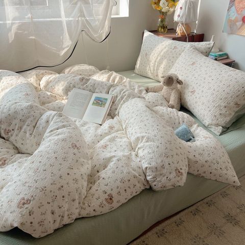 4Pcs PreCloud Linen | Set Đũi Xu Kem Style trẻ trung hiện đại | ID 4PCSPRECLOUD64