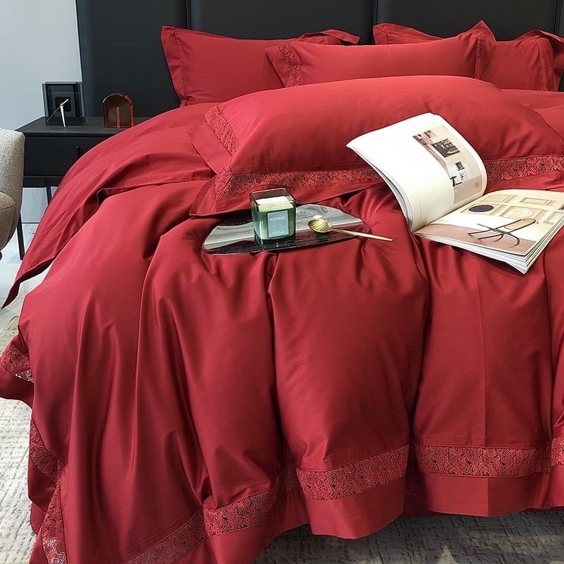 Grace – Đỏ Đậm (Grande Rouge) Wedding Bedset