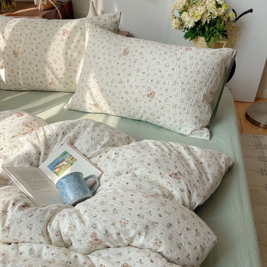 4Pcs PreCloud Linen | Set Đũi Xu Kem Style trẻ trung hiện đại | ID 4PCSPRECLOUD64