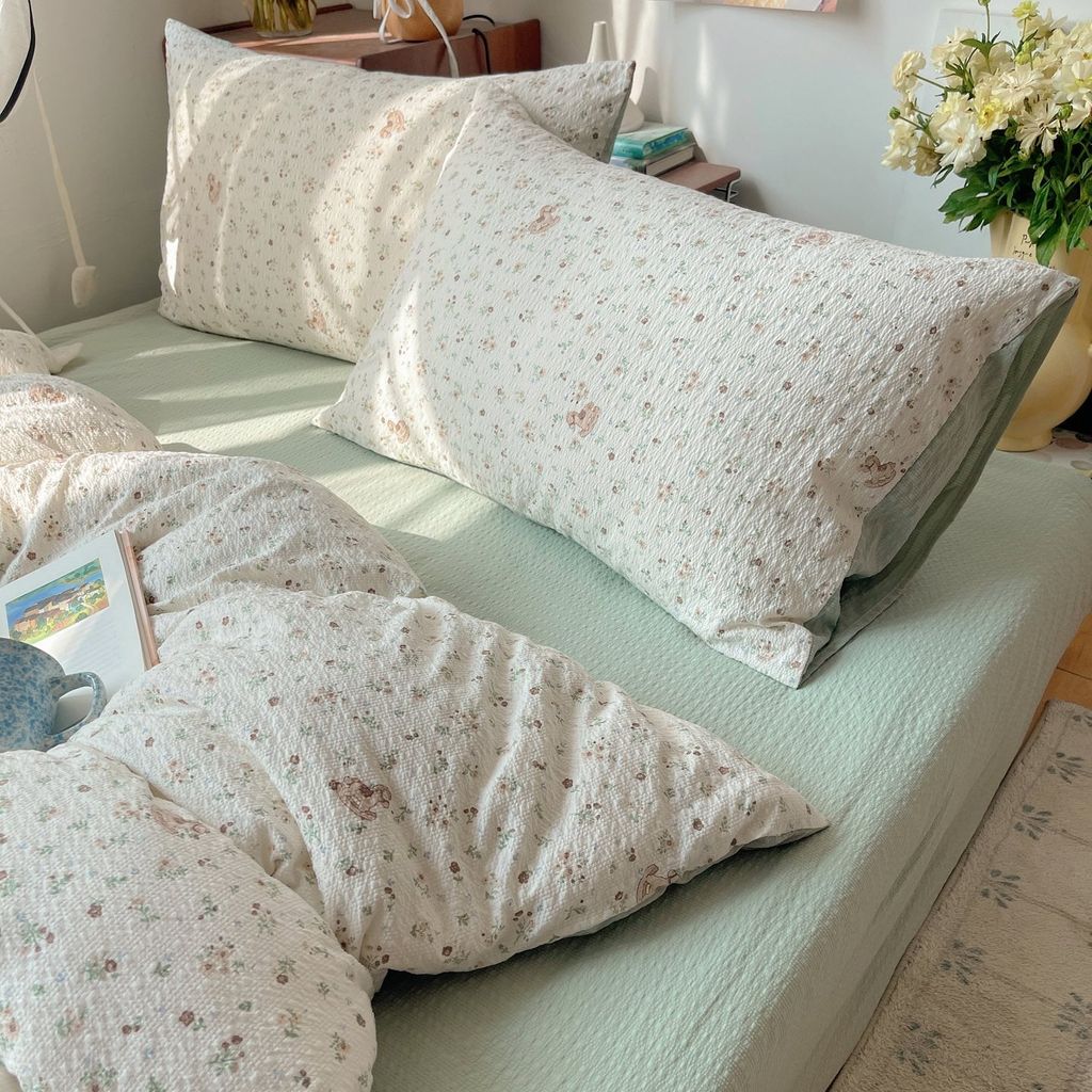 4Pcs PreCloud Linen | Set Đũi Xu Kem Style trẻ trung hiện đại | ID 4PCSPRECLOUD64
