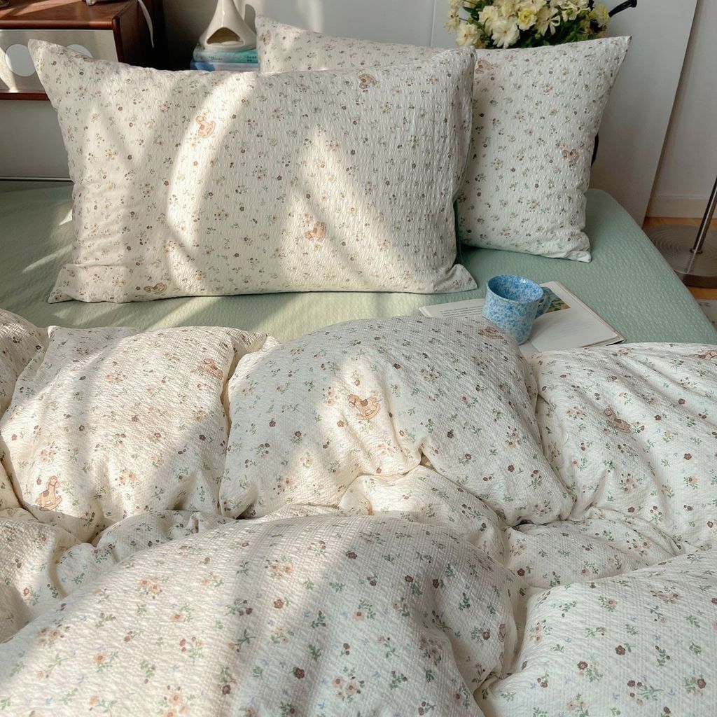 4Pcs PreCloud Linen | Set Đũi Xu Kem Style trẻ trung hiện đại | ID 4PCSPRECLOUD64