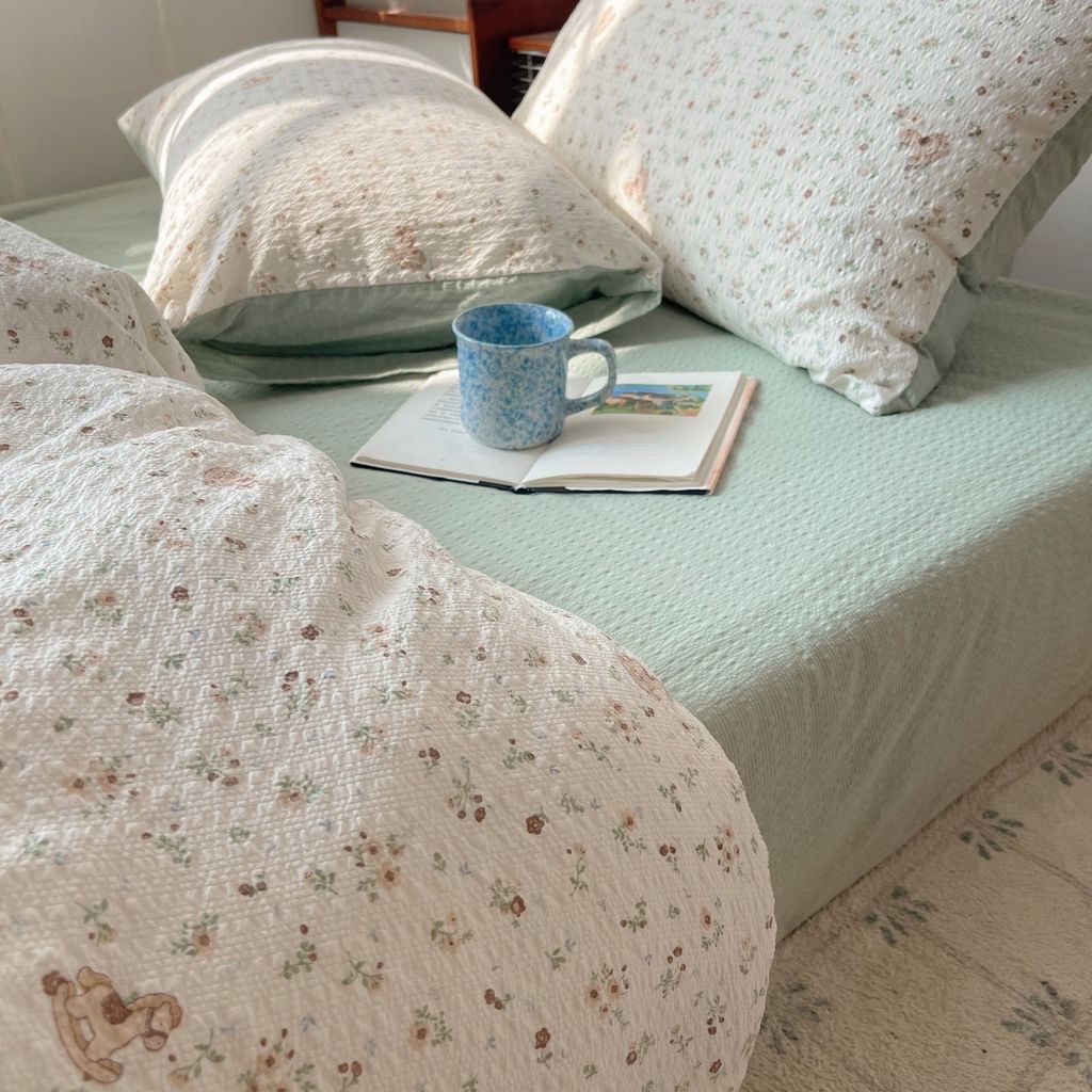 4Pcs PreCloud Linen | Set Đũi Xu Kem Style trẻ trung hiện đại | ID 4PCSPRECLOUD64