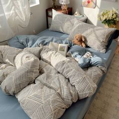 4Pcs PreCloud Linen | Set Đũi Xu Kem Style trẻ trung hiện đại | ID 4PCSPRECLOUD65