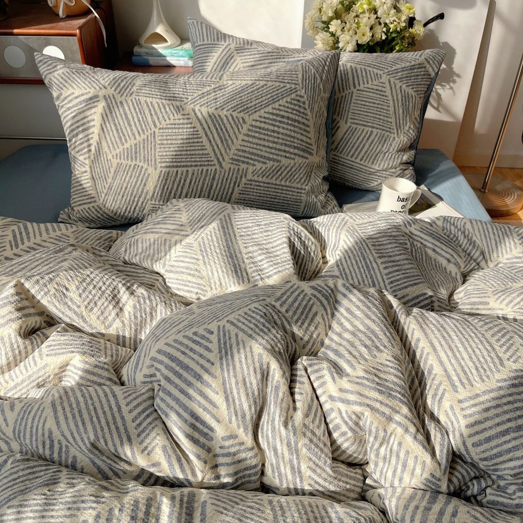 4Pcs PreCloud Linen | Set Đũi Xu Kem Style trẻ trung hiện đại | ID 4PCSPRECLOUD65