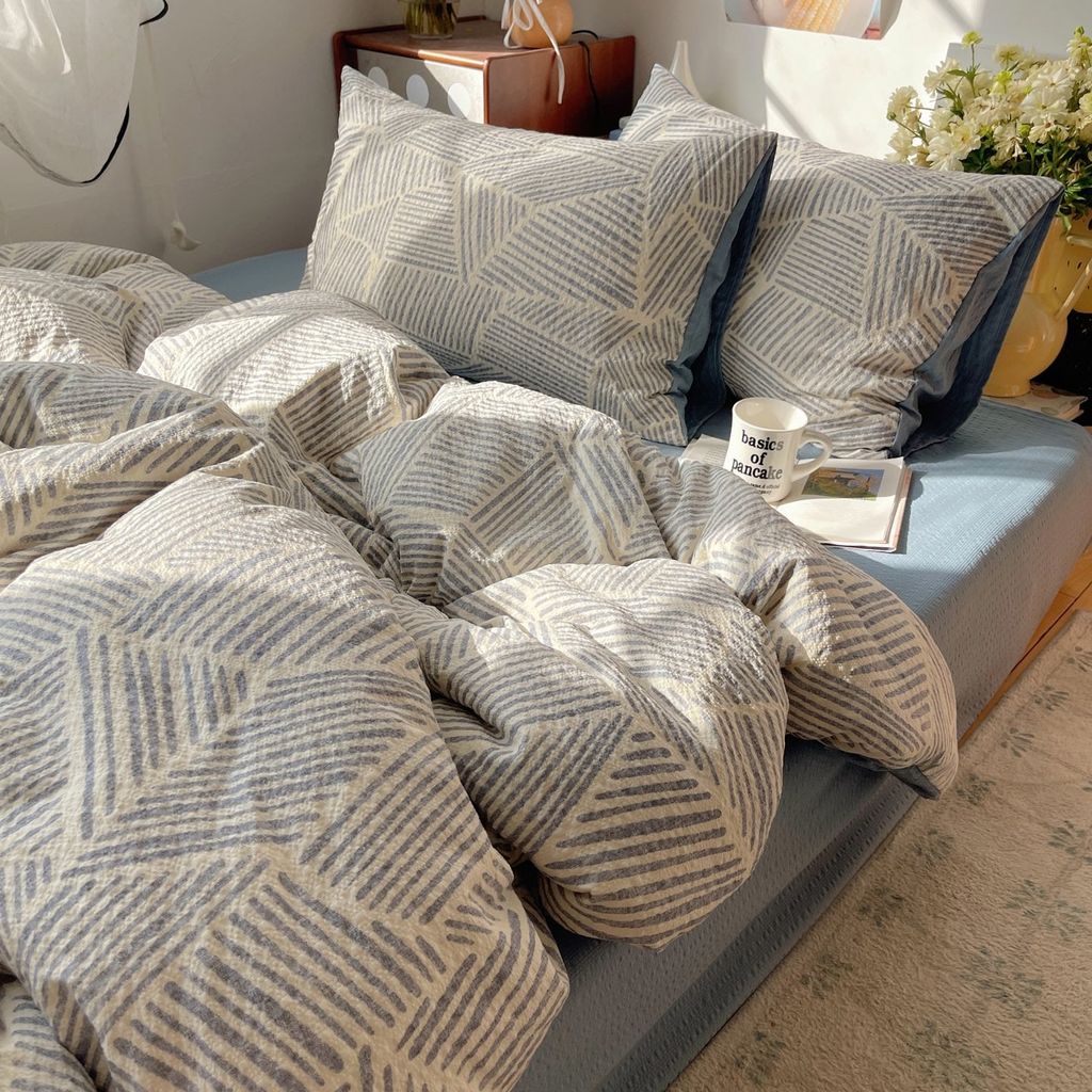 4Pcs PreCloud Linen | Set Đũi Xu Kem Style trẻ trung hiện đại | ID 4PCSPRECLOUD65