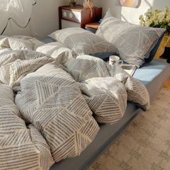 4Pcs PreCloud Linen | Set Đũi Xu Kem Style trẻ trung hiện đại | ID 4PCSPRECLOUD65
