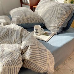 4Pcs PreCloud Linen | Set Đũi Xu Kem Style trẻ trung hiện đại | ID 4PCSPRECLOUD65