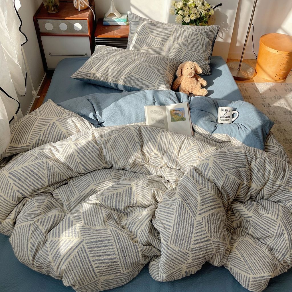 4Pcs PreCloud Linen | Set Đũi Xu Kem Style trẻ trung hiện đại | ID 4PCSPRECLOUD65