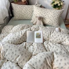 4Pcs PreCloud Linen | Set Đũi Xu Kem Style trẻ trung hiện đại | ID 4PCSPRECLOUD66