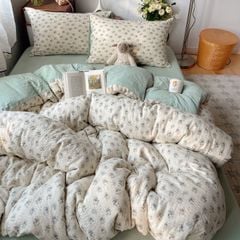 4Pcs PreCloud Linen | Set Đũi Xu Kem Style trẻ trung hiện đại | ID 4PCSPRECLOUD66