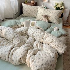4Pcs PreCloud Linen | Set Đũi Xu Kem Style trẻ trung hiện đại | ID 4PCSPRECLOUD66