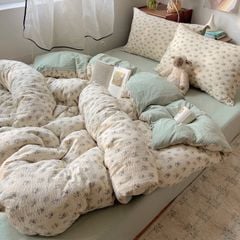 4Pcs PreCloud Linen | Set Đũi Xu Kem Style trẻ trung hiện đại | ID 4PCSPRECLOUD66