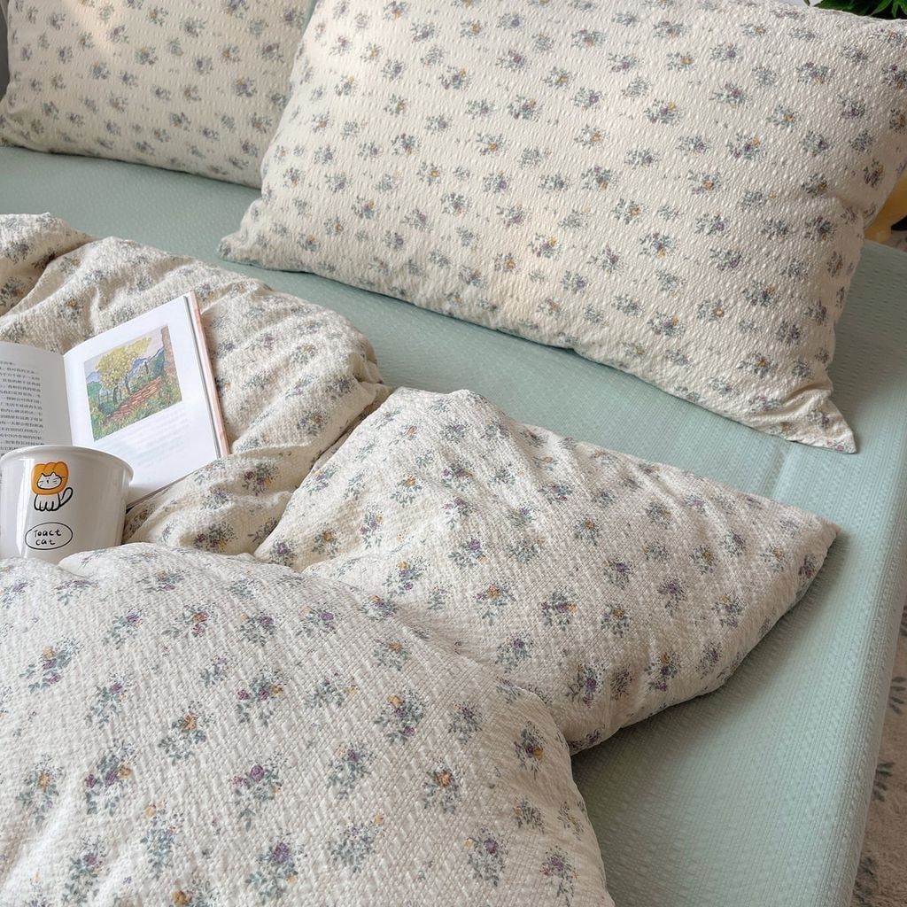 4Pcs PreCloud Linen | Set Đũi Xu Kem Style trẻ trung hiện đại | ID 4PCSPRECLOUD66