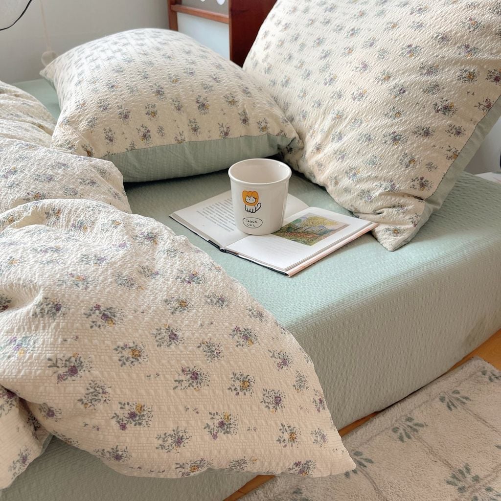 4Pcs PreCloud Linen | Set Đũi Xu Kem Style trẻ trung hiện đại | ID 4PCSPRECLOUD66