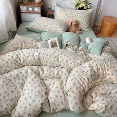4Pcs PreCloud Linen | Set Đũi Xu Kem Style trẻ trung hiện đại | ID 4PCSPRECLOUD66