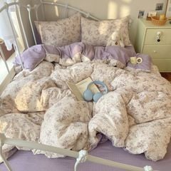 4Pcs PreCloud Linen | Set Đũi Xu Kem Style trẻ trung hiện đại | ID 4PCSPRECLOUD68