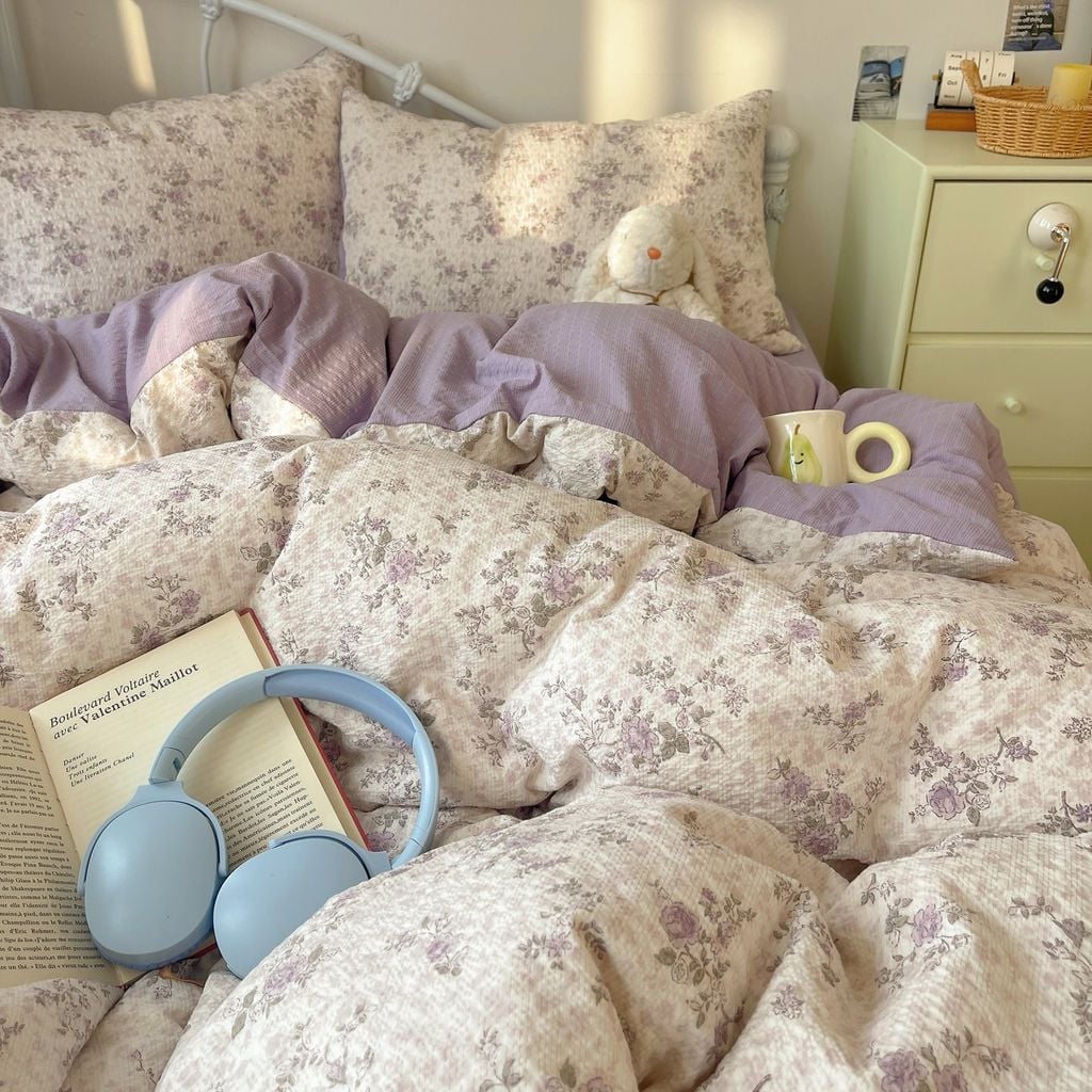 4Pcs PreCloud Linen | Set Đũi Xu Kem Style trẻ trung hiện đại | ID 4PCSPRECLOUD68