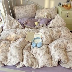 4Pcs PreCloud Linen | Set Đũi Xu Kem Style trẻ trung hiện đại | ID 4PCSPRECLOUD68