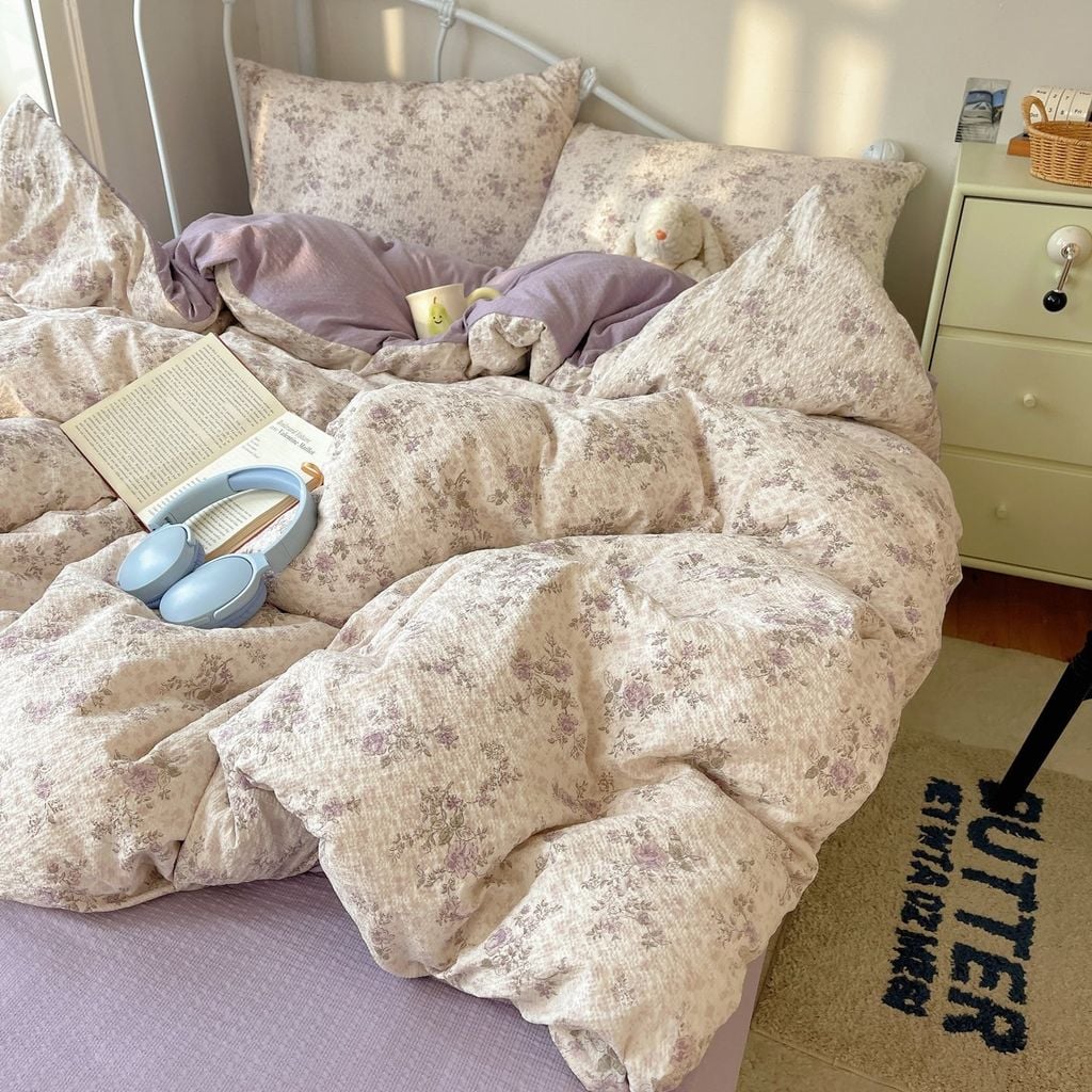 4Pcs PreCloud Linen | Set Đũi Xu Kem Style trẻ trung hiện đại | ID 4PCSPRECLOUD68