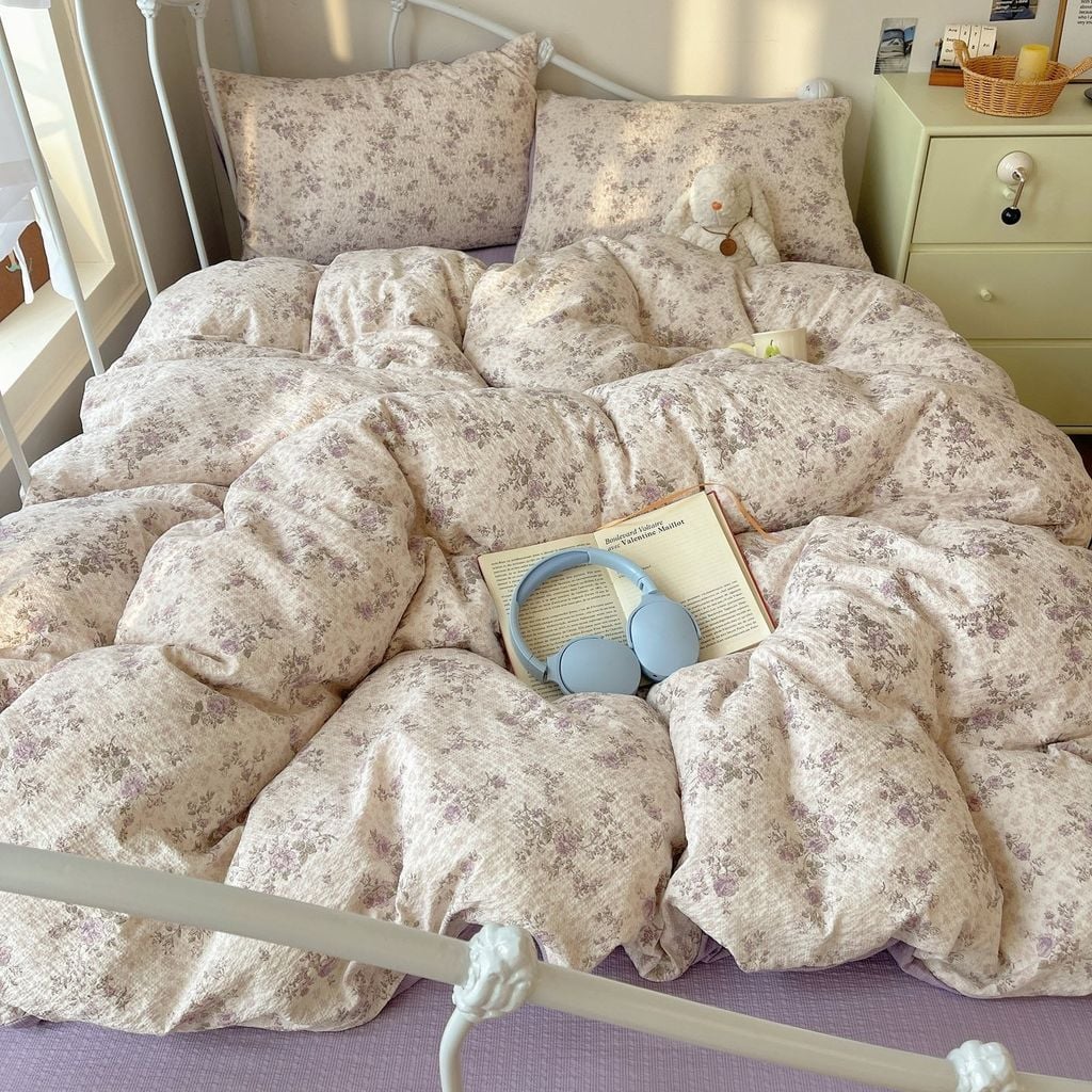4Pcs PreCloud Linen | Set Đũi Xu Kem Style trẻ trung hiện đại | ID 4PCSPRECLOUD68