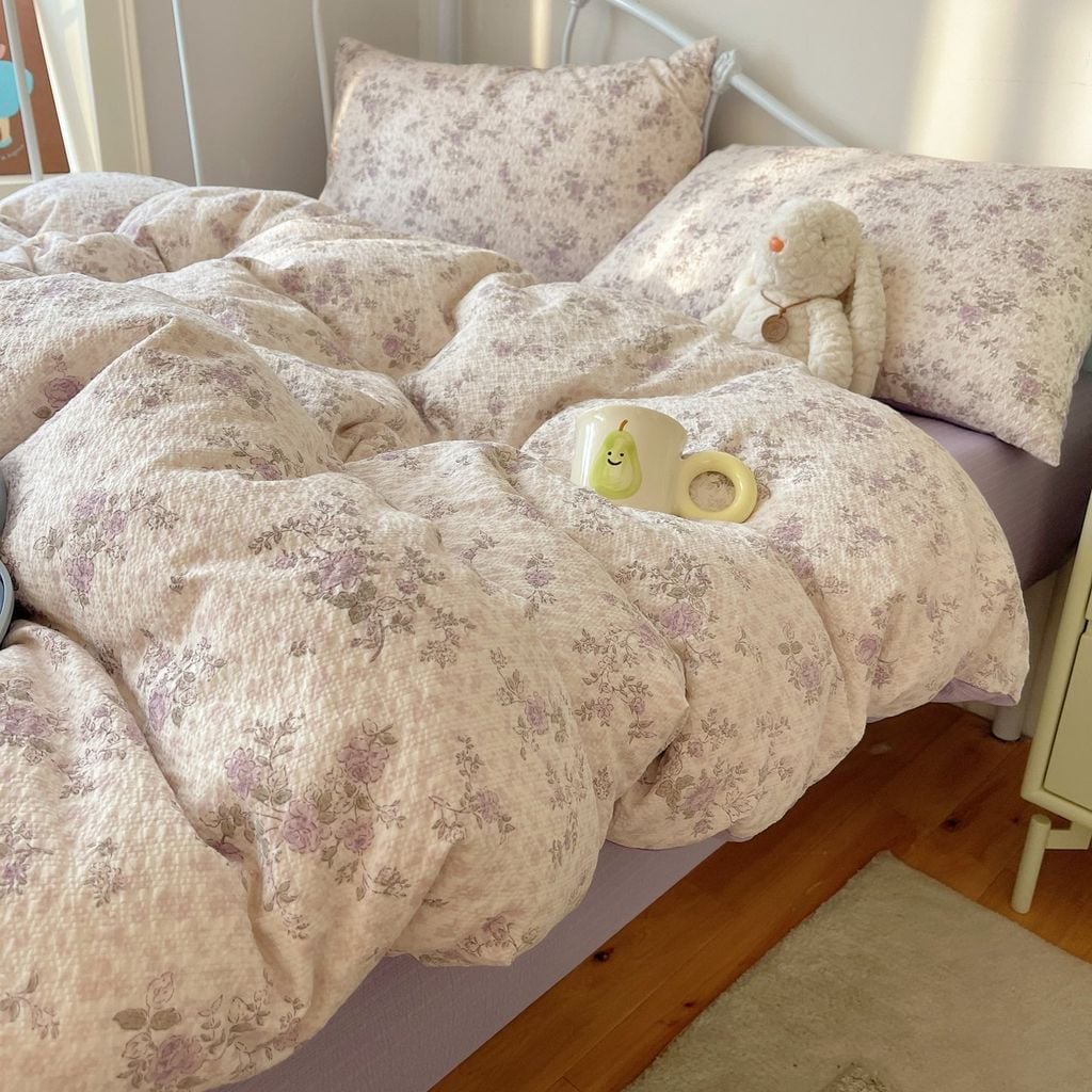 4Pcs PreCloud Linen | Set Đũi Xu Kem Style trẻ trung hiện đại | ID 4PCSPRECLOUD68