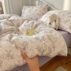 4Pcs PreCloud Linen | Set Đũi Xu Kem Style trẻ trung hiện đại | ID 4PCSPRECLOUD68