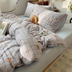 4Pcs PreCloud Linen | Set Đũi Xu Kem Style trẻ trung hiện đại | ID 4PCSPRECLOUD69