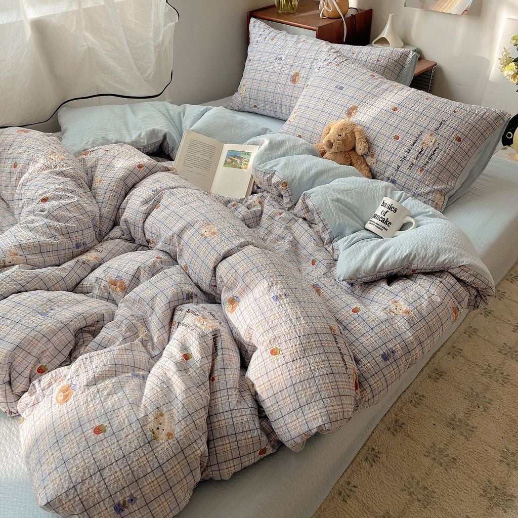 4Pcs PreCloud Linen | Set Đũi Xu Kem Style trẻ trung hiện đại | ID 4PCSPRECLOUD69