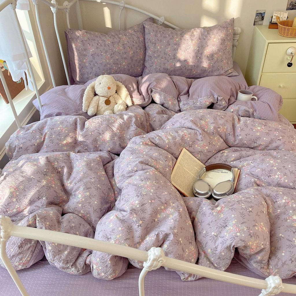 4Pcs PreCloud Linen | Set Đũi Xu Kem Style trẻ trung hiện đại | ID 4PCSPRECLOUD70